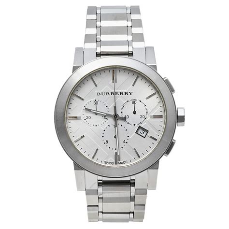 bu9350 burberry watch|BURBERRY Stainless Steel 42mm Chronograph .